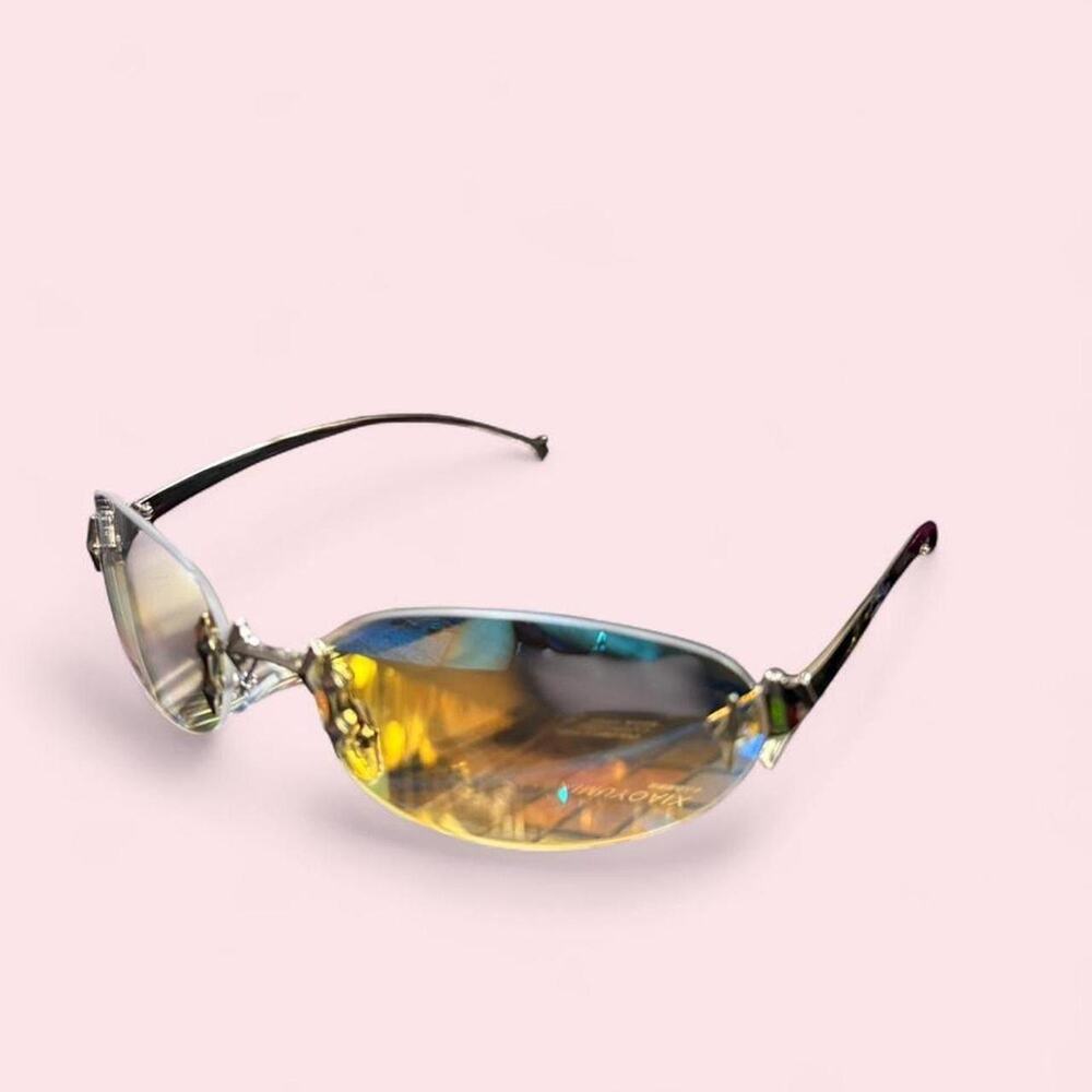 Blue light unisex rimless sunglasses rave cyberpunk cyber goth dark fairy y2k